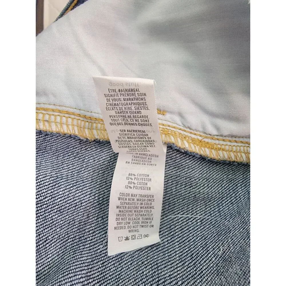 Aerie Jean Shorts Womens Sz 2XL Cutoff Distressed Elastic Waist Festival Boho